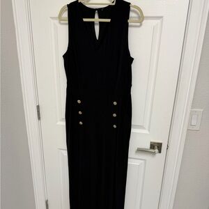 Black Jumpsuit with Gold Buttons